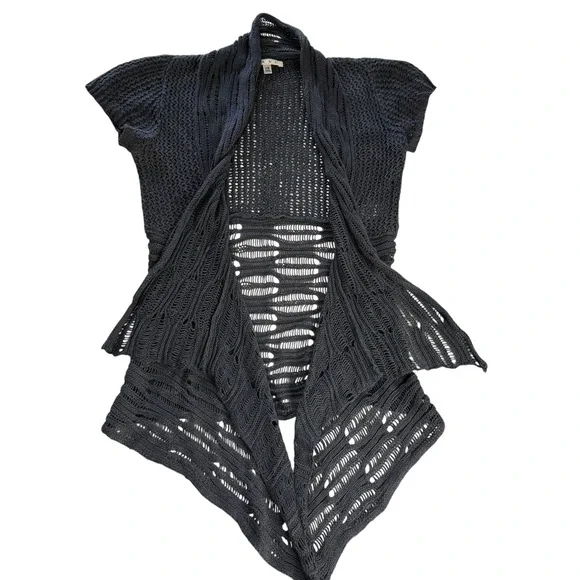 Cabi 286‎ Slate Blue Cottage Cardigan Womens Size XS Open Knit Waterfall - Picture 6 of 10